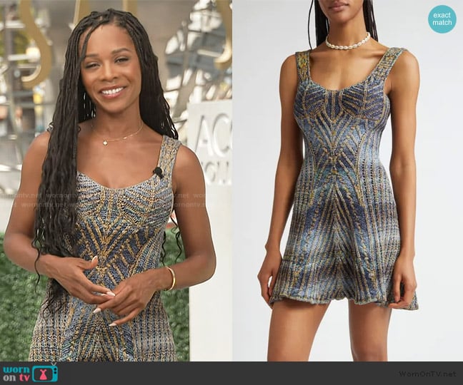 Paolina Russo Warrior Fit & Flare Mini Sweater Dress worn by Zuri Hall on Access Hollywood