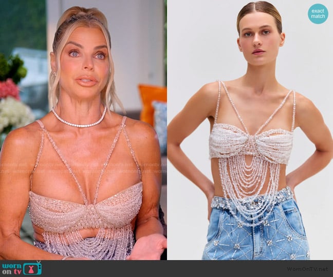 Patbo Hand Beaded Bralette worn by Alexia Echevarria (Alexia Echevarria) on The Real Housewives of Miami