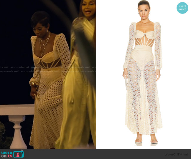 Patbo Monstera Crochet Bustier Dress worn by Shamea Morton Mwangi on The Real Housewives of Atlanta