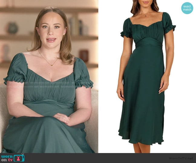Petal + Pup Mickenna Frill Tie Back Midi Dress worn by Whitney Leavitt on The Secret Lives of Mormon Wives