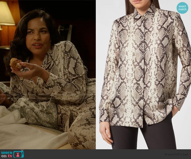 Seema’s python print pajama top on And Just Like That