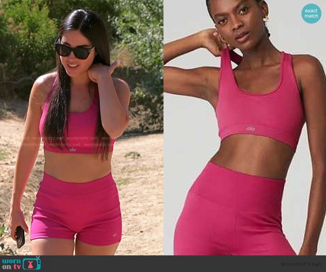 Alo Yoga Racerback ribbed sports bra worn by Michelle Saniei on The Valley