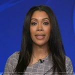 Shirleen's grey plaid asymmetric dress on Good Morning America