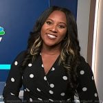 Kay Angrum’s black polka dot dress on NBC News Daily
