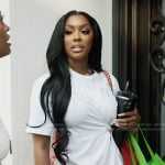 Porsha’s printed leggings and tee on The Real Housewives of Atlanta