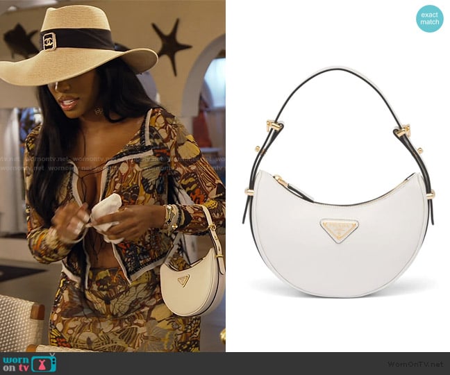 Prada Arque leather mini bag worn by Porsha Williams on The Real Housewives of Atlanta