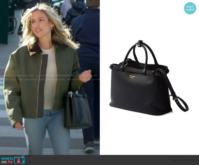 Prada Buckle Medium Leather Handbag with Double Belt worn by Kristin Cavallari on Honestly Cavallari The Headline Tour