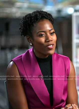 Priscilla Thompson’s pink satin vest on Today
