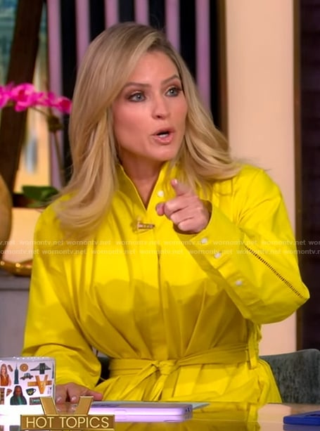 Sara's yellow belted shirtdress on The View