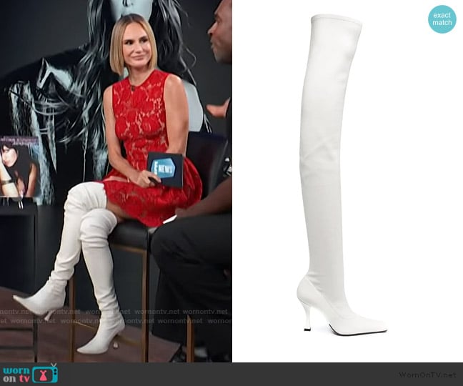 Proenza Scouler Square-toe 110mm thigh-high boots worn by Keltie Knight on E! News