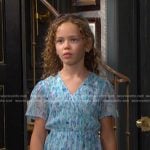 Rahcel’s blue abstract print dress on Days of our Lives