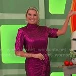 Rachel’s metallic pink mini dress on The Price is Right