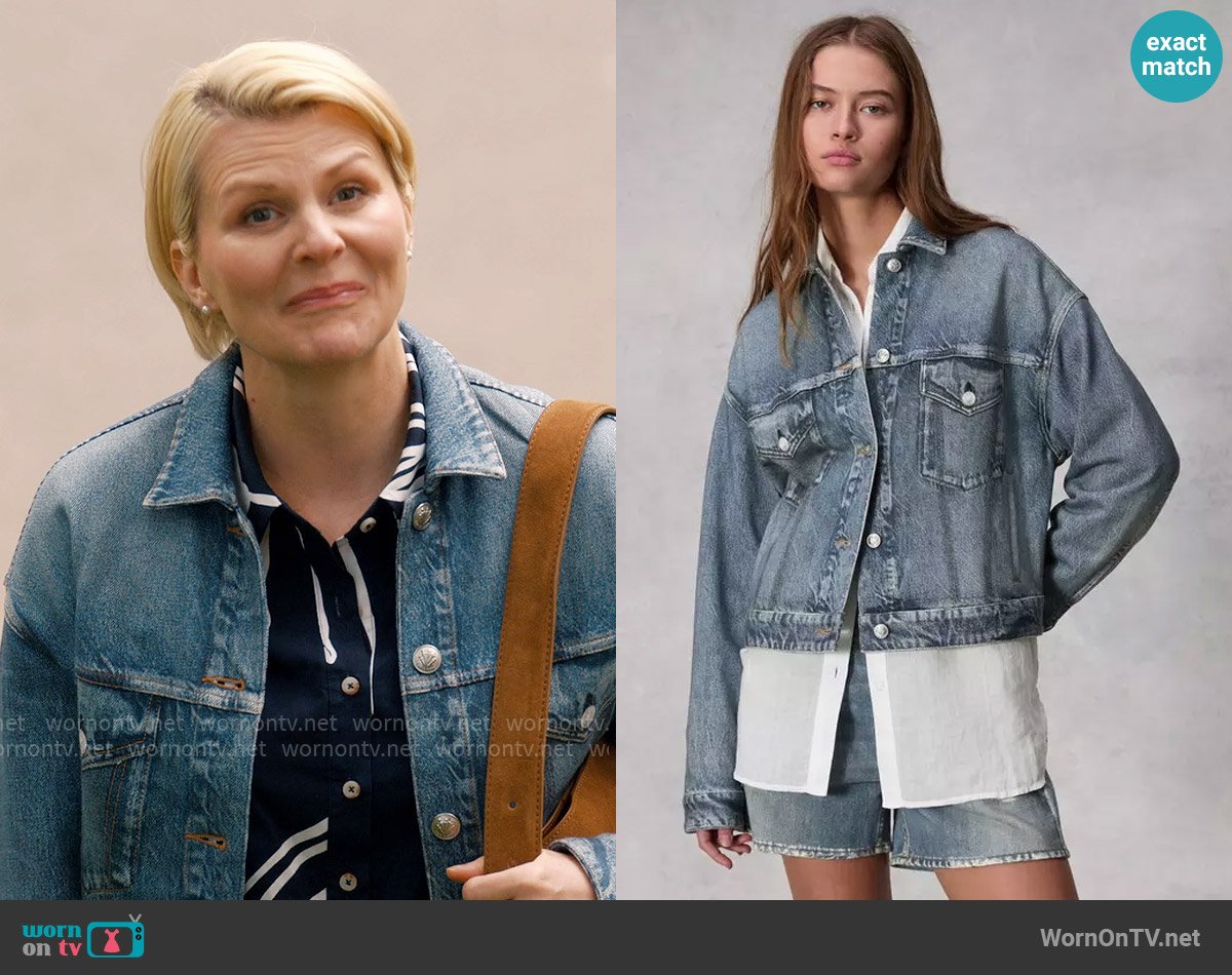 Rag and Bone Miramar Trucker Jacket in Walker worn by Ellen Baker (Jennifer Robertson) on Ginny & Georgia