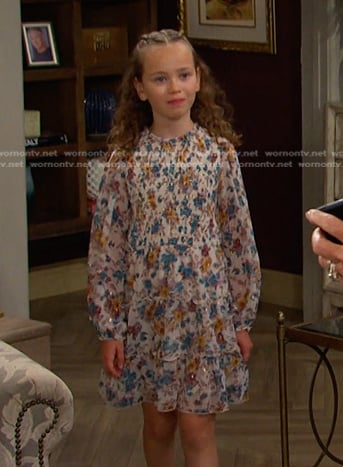 Rachel's floral smocked dress on Days of our Lives