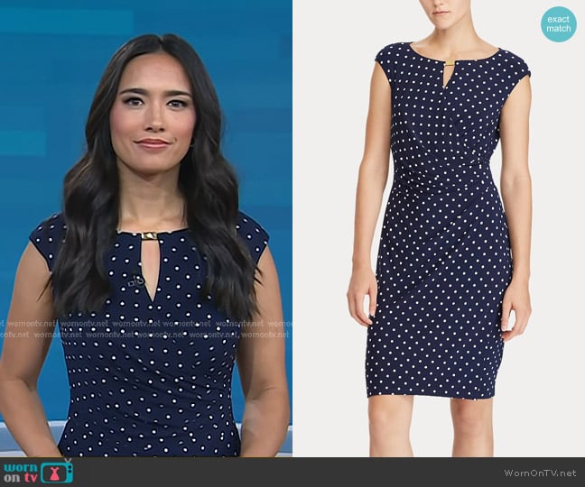 Lauren Ralph Lauren Polka-Dot Jersey Dress worn by Emilie Ikeda on Today