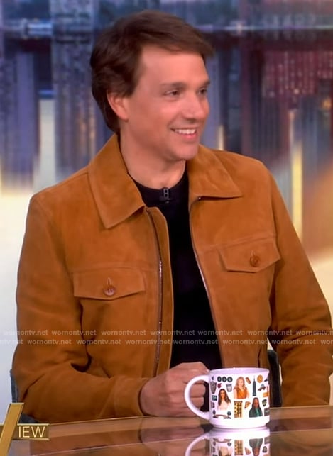 Ralph Macchio's brown suede jacket on The View