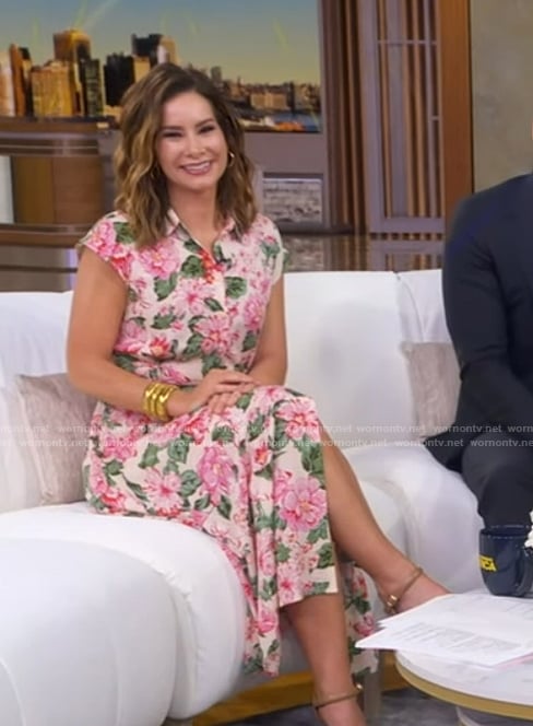Rebecca's floral print sleeveless dress on Good Morning America