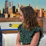 Rebecca's green printed flutter sleeve dress on Good Morning America