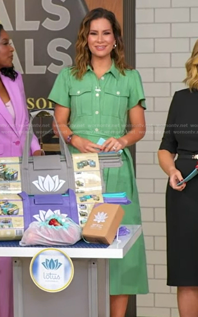 Rebecca's green utility shirtdress on Good Morning America