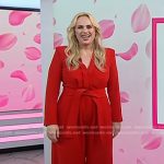 Rebel Wilson’s red tie waist jumpsuit on Today