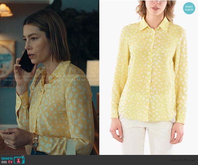 Red Valentino Long Sleeved Printed Silk Shirt worn by Chloe Taylor (Jessica Biel) on The Better Sister