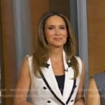 Rhiannon’s white contrast trim vest on Good Morning America