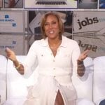 Robin’s ivory ribbed midi dress on Good Morning America