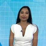 Dr. Roshini Rajapaksa’s white v-neck mini dress on Today
