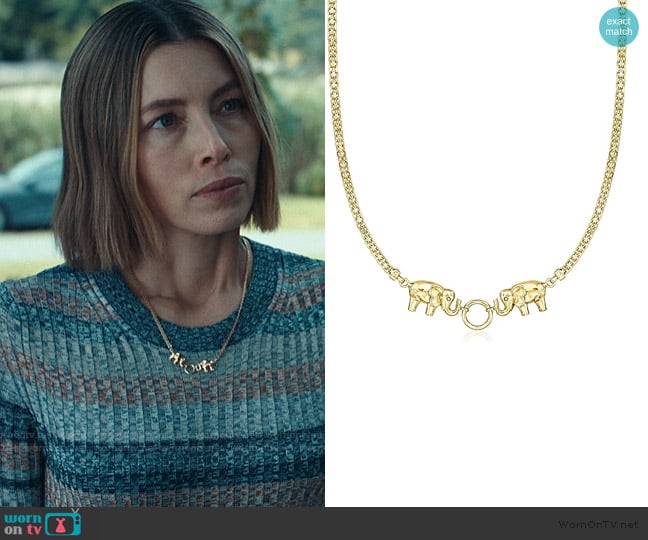 Ross Simons Gold Over Sterling Elephants Necklace worn by Chloe Taylor (Jessica Biel) on The Better Sister