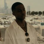 Bakari’s white embroidered shirt on The Chi