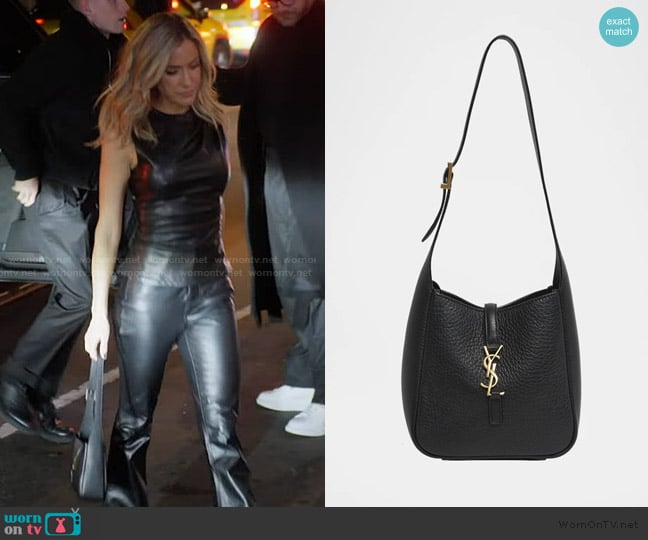 Saint Laurent Le 5 A 7 YSL Hobo Bag in Deer Leather worn by Kristin Cavallari on Honestly Cavallari The Headline Tour