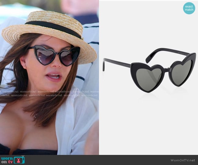 Saint Laurent SL 181 Loulou Heart-shaped Sunglasses worn by Adriana de Moura (Adriana de Moura) on The Real Housewives of Miami