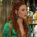 Sally’s green palm print cropped blouse on The Young and the Restless