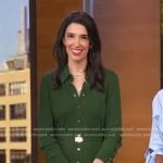 Sally Holmes’s green belted shirtdress on Good Morning America