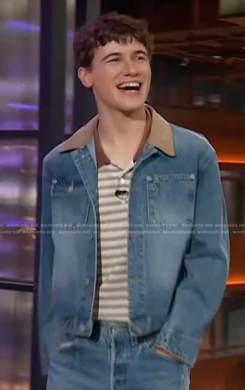 Sam Nivola’s denim jacket on The Kelly Clarkson Show