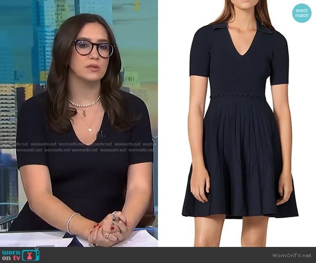 Sandro Zoey Pleated Knit Dress worn by Savannah Sellers on NBC News Daily