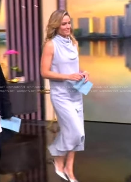 Sara's blue cowl neck dress on The View