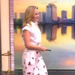 Sara’s white embellished collar top and cherry print skirt on The View