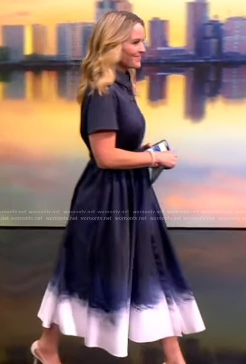Sara’s navy shirtdress on The View