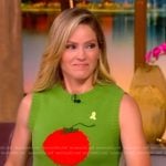 Sara’s tomato knit vest and floral skirt on The View