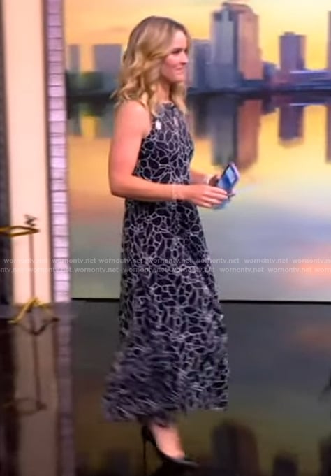Sara’s black floral cutout sleeveless dress on The View