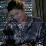 Sasha's floral satin robe on General Hospital