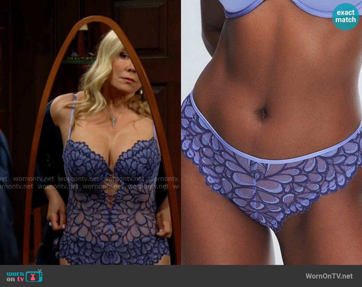 Savage x Fenty Savage Not Sorry Sheer Lace Cheeky Panty worn by Brooke Logan (Katherine Kelly Lang) on The Bold and the Beautiful