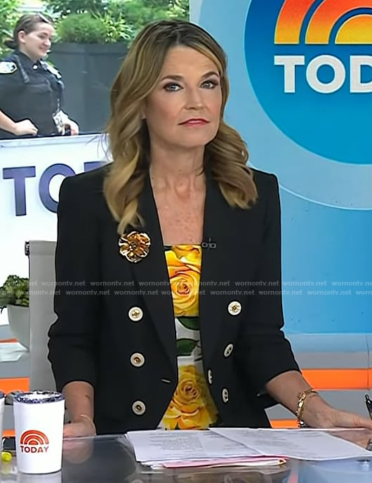 Savannah's rose print dress and blazer on Today