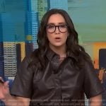 Savannah’s brown tie waist leather dress on NBC News Daily