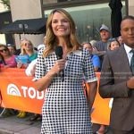 Savannah’s black and white gingham check midi dress on Today