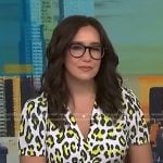 Savannah’s white leopard short sleeve dress on NBC News Daily