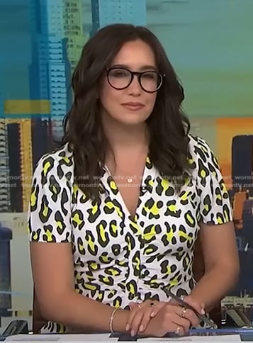 Savannah’s white leopard short sleeve dress on NBC News Daily