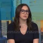 Savannah’s navy v-neck dress on NBC News