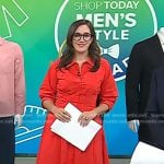 Savannah’s red midi shirtdress on Today